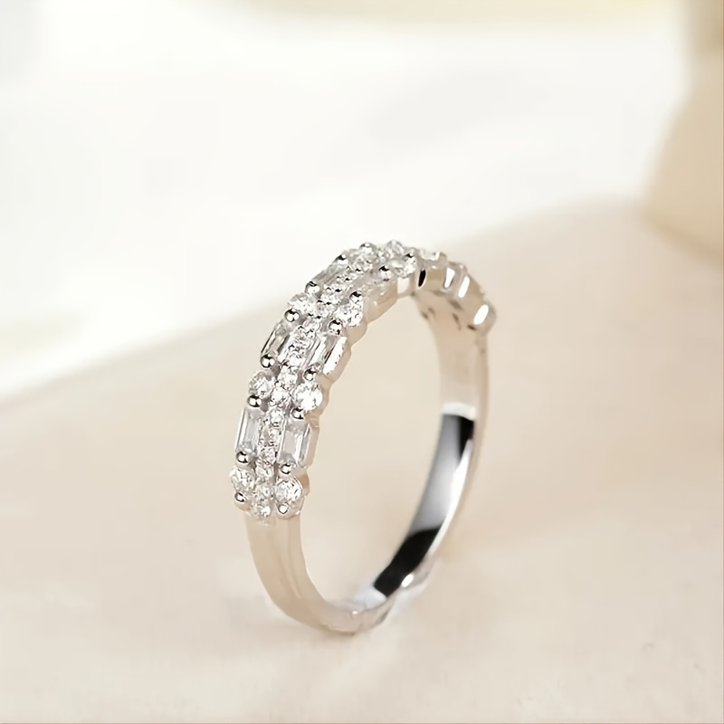 Holiday Charm Triple Layer CZ Copper Ring for Women Stackable